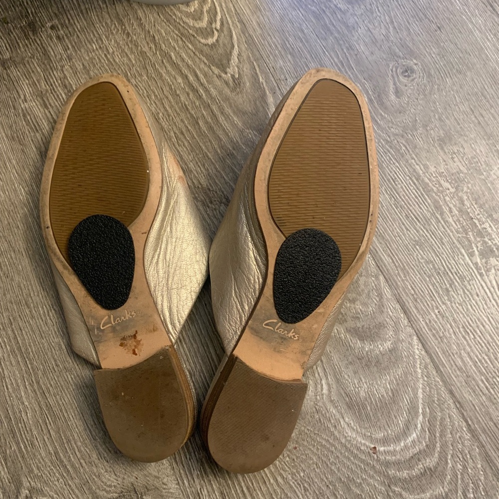 Clarks Metallic Gold Slip-On Mules - Picture 3 of 3